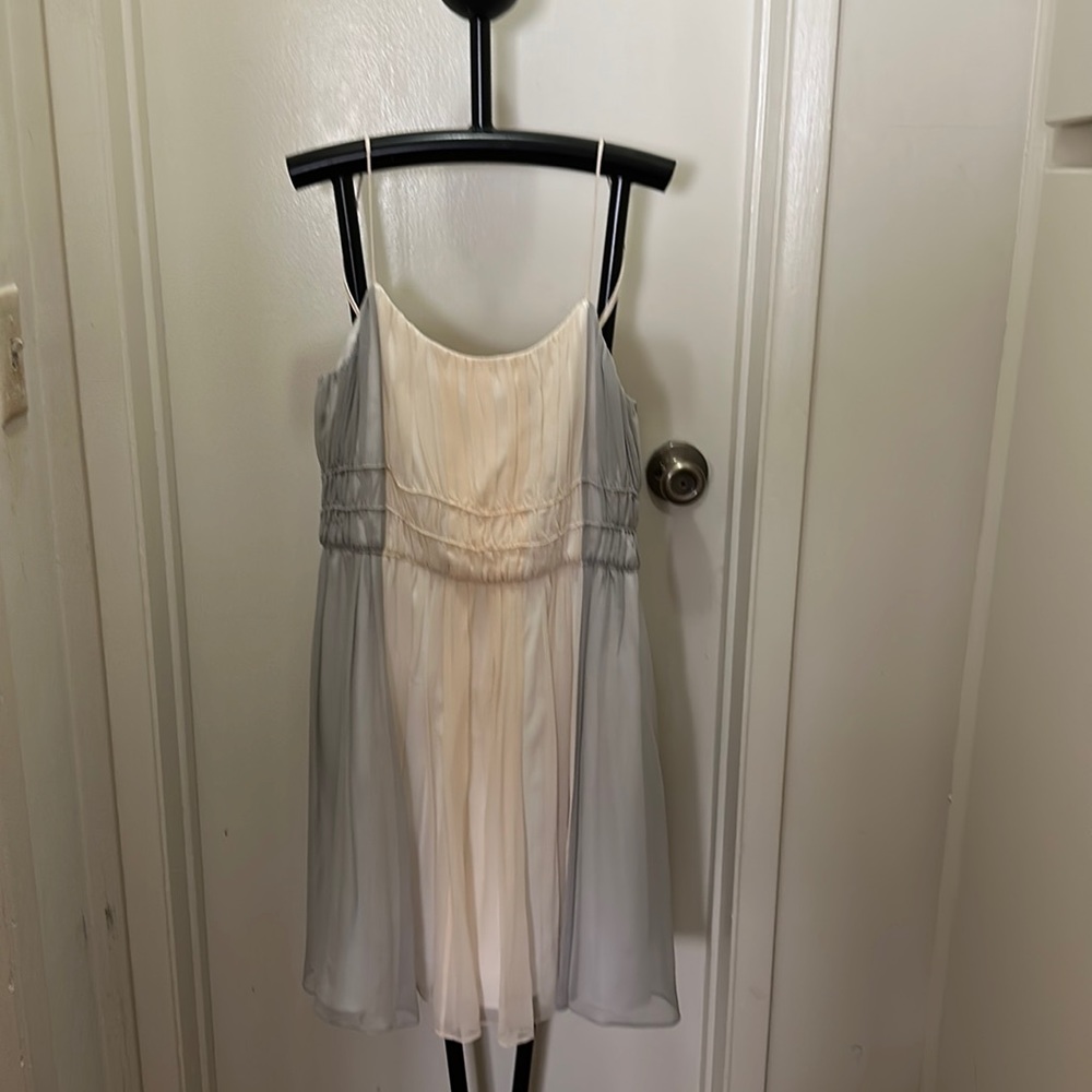 Arden B cream and gray strappy flowy dress